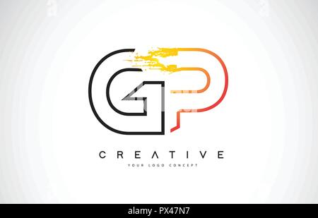 GM Creative Modern Logo Design Vetor with Orange and Black Colors. Monogram  Stroke Letter Design Stock Vector Image & Art - Alamy