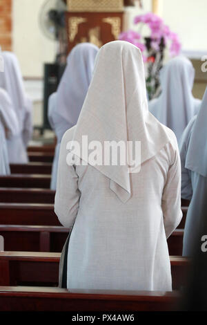 Franciscan Missionaries of Mary church. Catholic mass. Franciscan sisters.  Ho Chi Minh City. Vietnam. Stock Photo