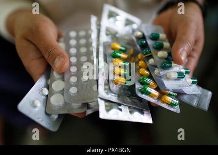 Free health clinic run by the Franciscan Missionaries of Mary.  Medication.  Dalat. Vietnam. Stock Photo