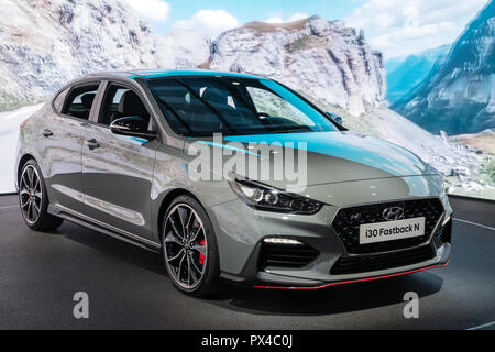 PARIS - OCT 2, 2018: New Hyundai i30 Fastback N car showcased at the Paris  Motor Show Stock Photo - Alamy