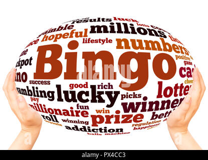 Bingo word cloud hand sphere concept on white background. Stock Photo