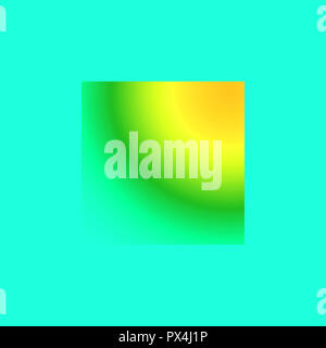Creative square with abstraction in turquoise, yellow and green for fantasy Stock Photo