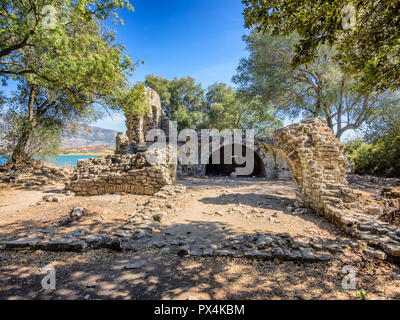 Butrint baptistery area ancient city, Albania Stock Photo