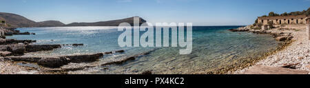 Porto Palermo bay on a sunny day, Albania Stock Photo