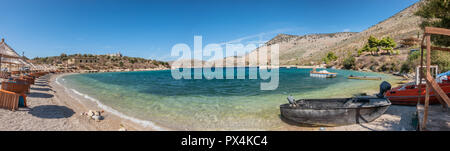 Porto Palermo bay on a sunny day, Albania Stock Photo