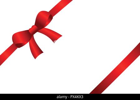 red gift bow isolated on white background vector illustration EPS10 Stock Vector