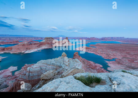 Alstrom Point, AZ, USA. View of Gunsight Bay from towering overlook at ...