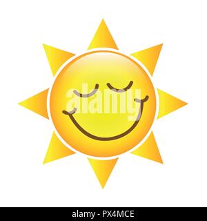 happy yellow sun face icon vector illustration EPS10 Stock Vector