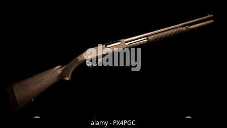 12 gauge pump action shotgun Stock Photo