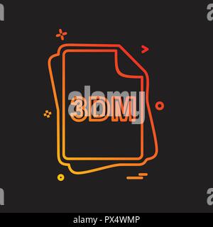 3DM file type icon design vector Stock Vector