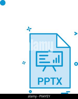pptx file file extension file format icon vector design Stock Vector