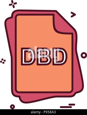 DBD file type icon design vector Stock Vector