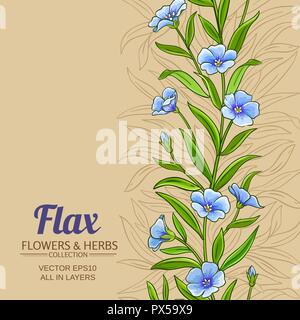 flax vector pattern on color  background Stock Vector