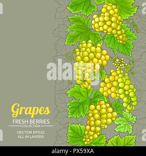 grapes vector pattern on color background Stock Vector