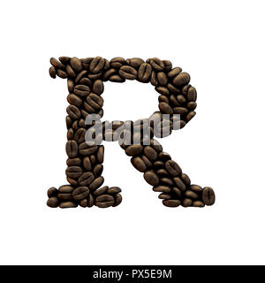 Letter H coffee bean alphabet lettering. 3D Rendering Stock Photo - Alamy