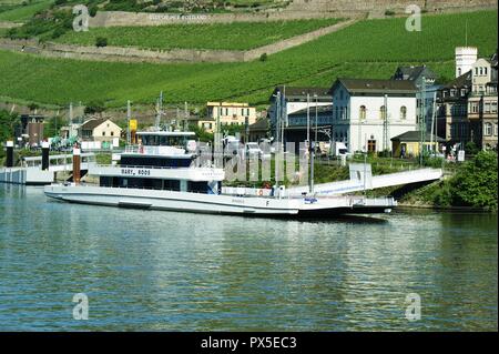 Ferry Mary Roos at Rudesheim, Germany Stock Photo
