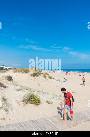 Beach near Oliva on the Costa del Azahar, near Denia, Valencia province, Spain Stock Photo