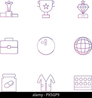 Award Position, Breifcase, Medicine,Trophy , diamond, bowling ball  , globe, world , lab coat , medical , logo, design, vector, sign, label, symbol, i Stock Vector