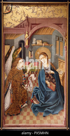 MusŽe des Beaux-Arts, Lyon, France. Fine Art museum, Lyon, France. Rhine. The Annunciation, c. 1460. Stock Photo