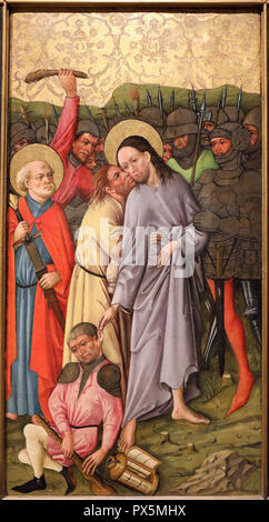 MusŽe des Beaux-Arts, Lyon, France. Fine Art museum, Lyon, France. Rhine. The kiss of Judas, c. 1460. Stock Photo