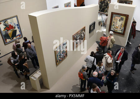 MusŽe des Beaux-Arts, Lyon, France. Fine Art museum, Lyon, France. Visitors. Stock Photo