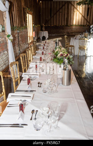 Wedding decorations, top table Stock Photo