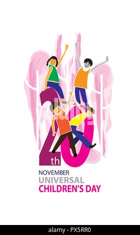 Children's day, Happy November 20th Universal Children's Day vector image. Stock Vector