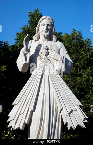 Hai Son Catholic church.   Merciful  Jesus, I trust in you. Statue.  Ba Ria. Vietnam. Stock Photo