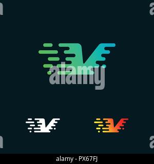 letter V modern speed shapes logo design vector Stock Vector