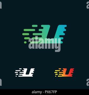 letter U modern speed shapes logo design vector Stock Vector