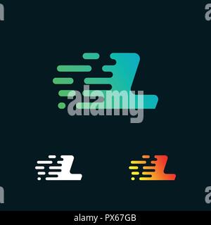 letter L modern speed shapes logo design vector Stock Vector