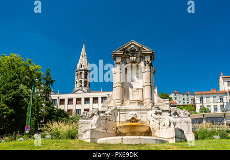 Fountain Burdeau in Lyon, France Stock Photo