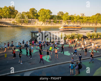 Outdoors Fitness In Paris Young Active Woman Catching