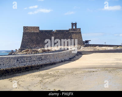 Arrecife, Spain - May 31, 2017: Fortress built during the 18th century, Stock Photo