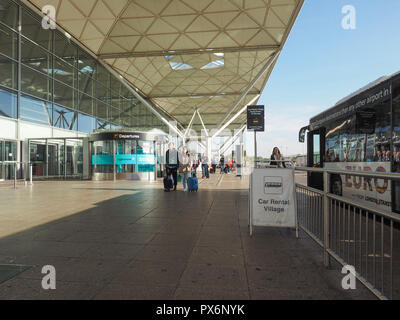 STANSTED, UK - CIRCA OCTOBER 2018: London Stansted airport design by architect Lord Norman Foster Stock Photo