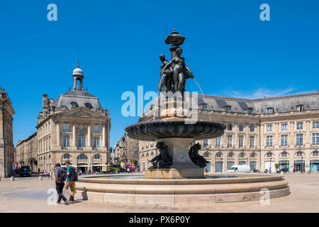 Place de la Bourse, Bordeaux, France, Europe Stock Photo