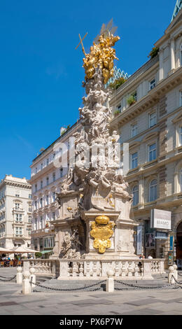 The Plague column, Pestsaule, on Graben in central Vienna, Austria, Europe Stock Photo