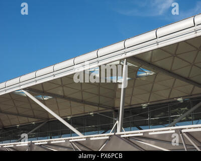 STANSTED, UK - CIRCA OCTOBER 2018: London Stansted airport design by architect Lord Norman Foster Stock Photo