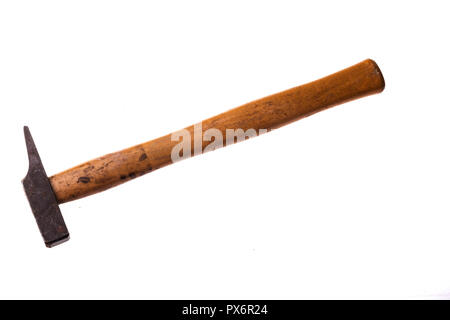 old and dirty small hammer, isolated on white background Stock Photo