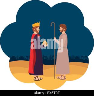 saint joseph with wise king character Stock Vector