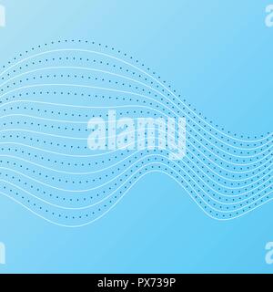 Bright blue abstract concept wavy lines background. Vector design Stock Vector