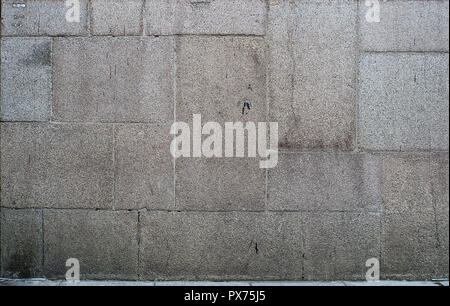 Rectangle brown granite mounted on facade Stock Photo