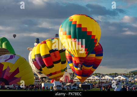 Albuquerque annually celebrates the world's largest hot air balloon fiesta in early October Stock Photo