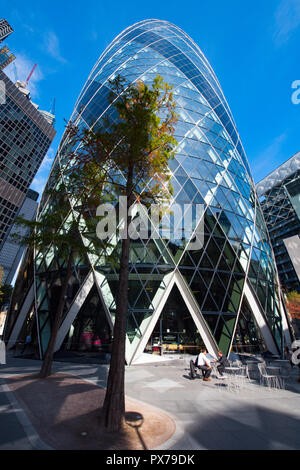 30 St Mary Axe view from Bury St, London, UK Stock Photo