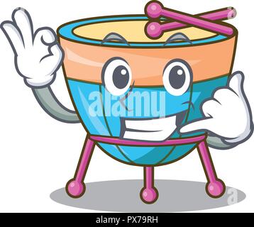 Call me cartoon timpani isolated on the mascot Stock Vector