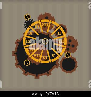 vector image set Steampunk design elements Stock Vector