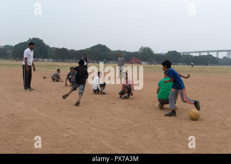 Hyderabad,India. 08th October,2018 Children enjoy Kho Kho, a traditional Indian tag game at Parade Grounds early morning in Hyderabad,India Stock Photo