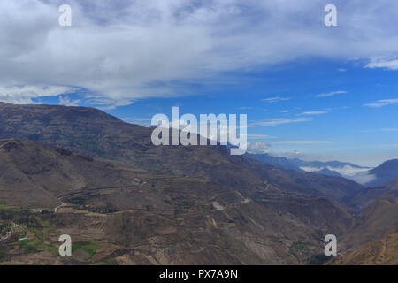 roadside view on the landscape of ecuador Stock Photo