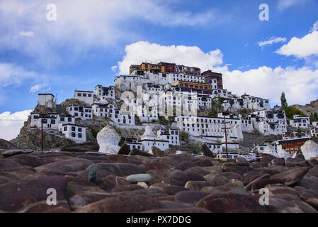 Thiksay Monastery (Thikse) perched on a hillside, Indus Valley, Ladakh, India Stock Photo