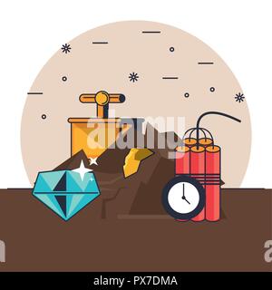 Mining and tools Stock Vector